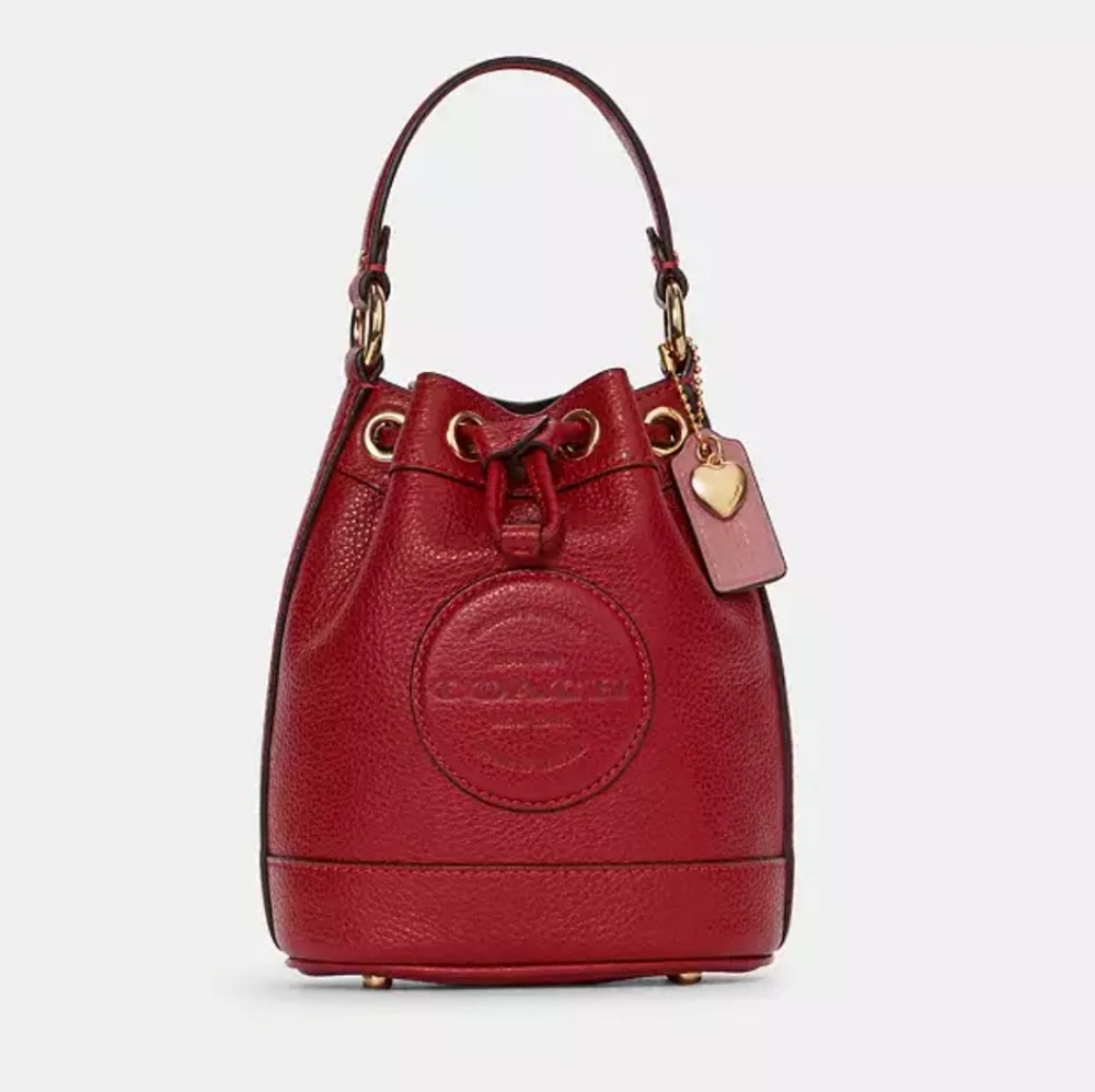 Dempsey Bucket Bag 15 With Coach Patch And Heart Charm